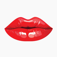 Glossy red lips illustration