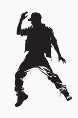 Dynamic silhouette dancer pose