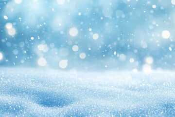Naklejka premium Winter wonderland blurred snowfall background with bokeh lights for holiday celebrations