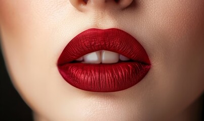 Obraz premium Beautiful woman with fresh permanent makeup for lips, beauty studio shot