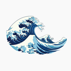 Dynamic ocean wave illustration art