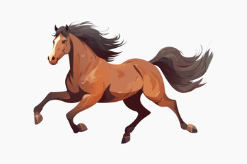 Elegant brown horse illustration