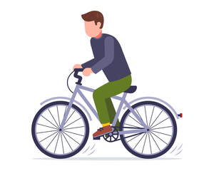 Naklejka premium Cyclist man riding on white background. athlete cyclist.