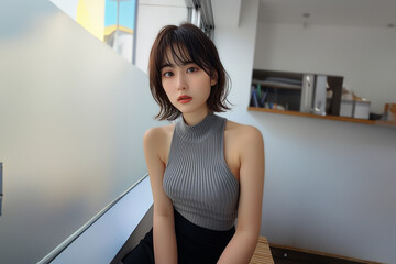 落ち着いた室内で魅せるグレースタイル