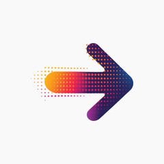 Colorful dotted gradient arrow