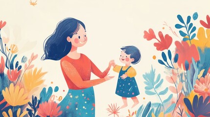 A Mother and Her Daughter Enjoying a Day Outdoors