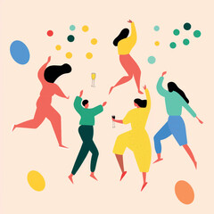 Colorful dancing celebration illustration