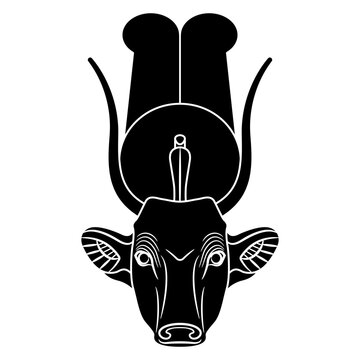 black bull head with bell clip art preview