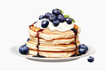 Delicious blueberry pancake stack