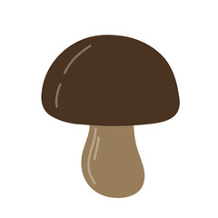 Simple illustration of a brown mushroom with a light beige stem, perfect for autumn-themed designs, nature-related projects, or food icons. Ideal for eco-friendly and culinary illustrations