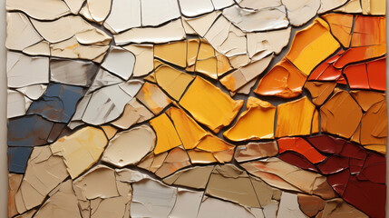 Abstract Painting Showcases Warm Autumn Colors, generative ai