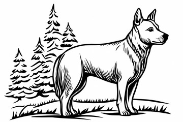 Obraz premium Cute coloring page featuring a playful dog for kids creativity.