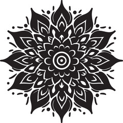 Mandala design silhouette vector