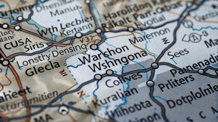 Washington D.C. on a map
