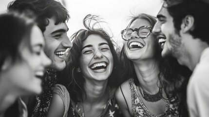 A group of friends laughing together.