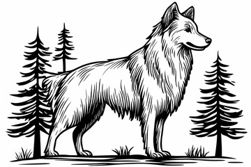 Obraz premium Cute coloring page featuring a playful dog for kids creativity.