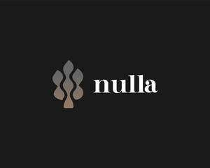 Abstract tree from waves logo. Ecology organic sign. Park garden vector logotype.