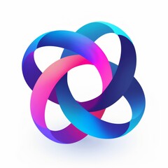 Dynamic Swirling Abstract Loops and Curves in Vibrant Colors