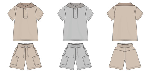 Set of kids clothing vector illustrations