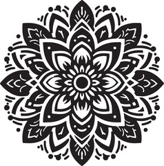 Mandala design silhouette vector style