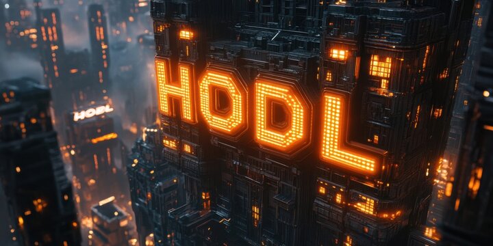 Futuristic Urban Landscape Featuring Neon Signage in a Cyberpunk-Style Cityscape