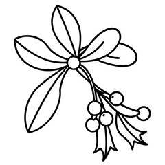 Festive Mistletoe with Ribbon Vector Art