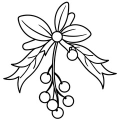 Festive Mistletoe with Ribbon Vector Art