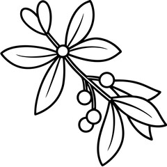 Festive Mistletoe with Ribbon Vector Art