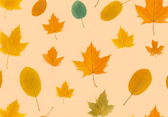 autumn falling leaves pattern background design
