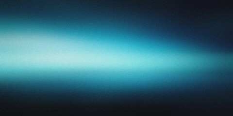Fototapeta premium Blurred gradient from cool teal to sky blue, seamlessly blending into a deep black background, noise texture effect