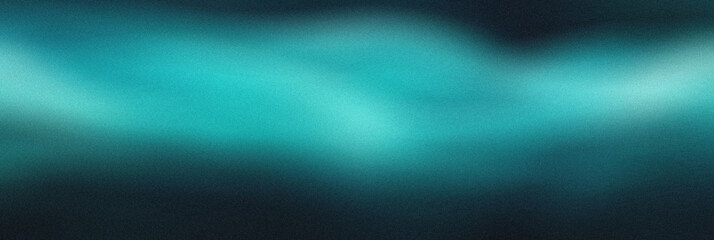 Obraz premium Blurred wave gradient from ocean blue to turquoise, seamlessly blending into a dark slate background, noise texture effect