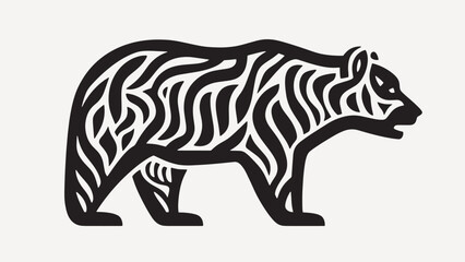 Abstract tribal bear silhouette