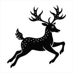 Christmas deer silhouette vector/ Reindeer silhouette vector illustration