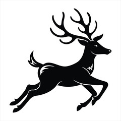 Obraz premium Christmas deer silhouette vector/ Reindeer silhouette vector illustration