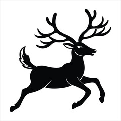 Christmas deer silhouette vector/ Reindeer silhouette vector illustration