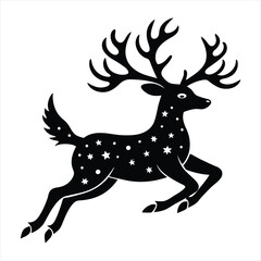 Christmas deer silhouette vector/ Reindeer silhouette vector illustration