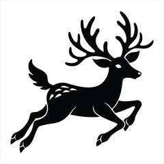 Fototapeta premium Christmas deer silhouette vector/ Reindeer silhouette vector illustration