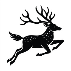 Christmas deer silhouette vector/ Reindeer silhouette vector illustration
