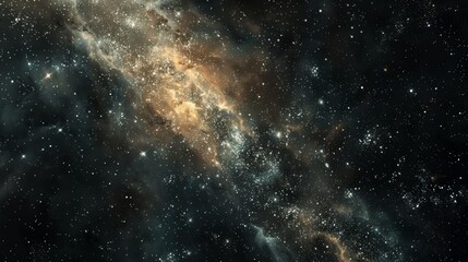 Fototapeta premium Ethereal Galaxy Filled with Radiant Stars on a Captivating Black Background