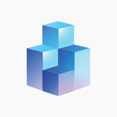 Fototapeta premium Abstract blue 3D geometric shapes