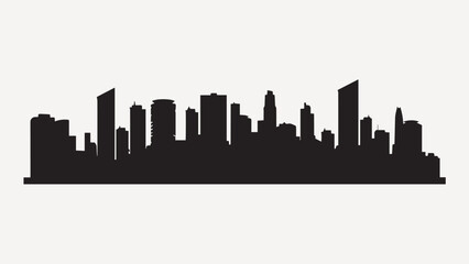 Naklejka premium Modern city skyline silhouette art
