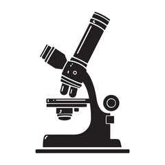 Microscope icon vector design, simple microscope flat icon on isolated white background