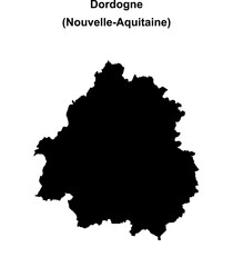 Obraz premium Dordogne department blank outline map