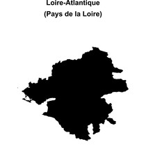 Obraz premium Loire-Atlantique department blank outline map