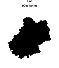 Lot department blank outline map