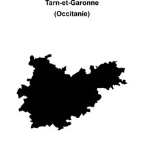Tarn-et-Garonne department blank outline map