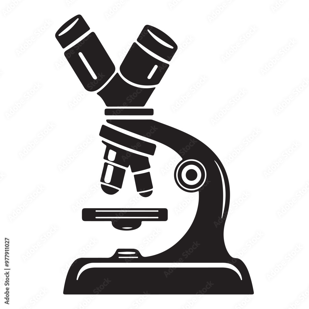 Wall mural microscope icon vector design, simple microscope flat icon on isolated white background