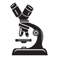 Microscope icon vector design, simple microscope flat icon on isolated white background