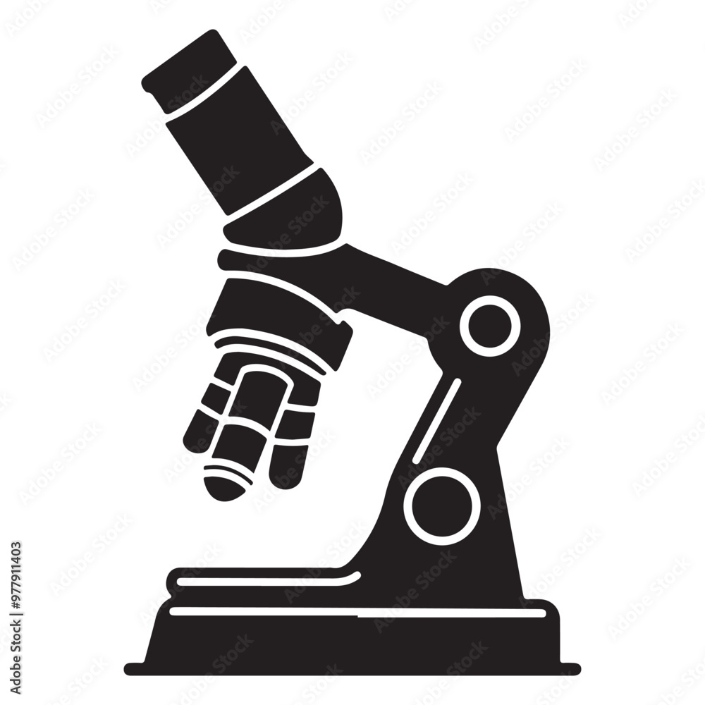 Wall mural microscope icon vector design, simple microscope flat icon on isolated white background