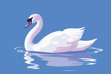 Elegant swan on calm water